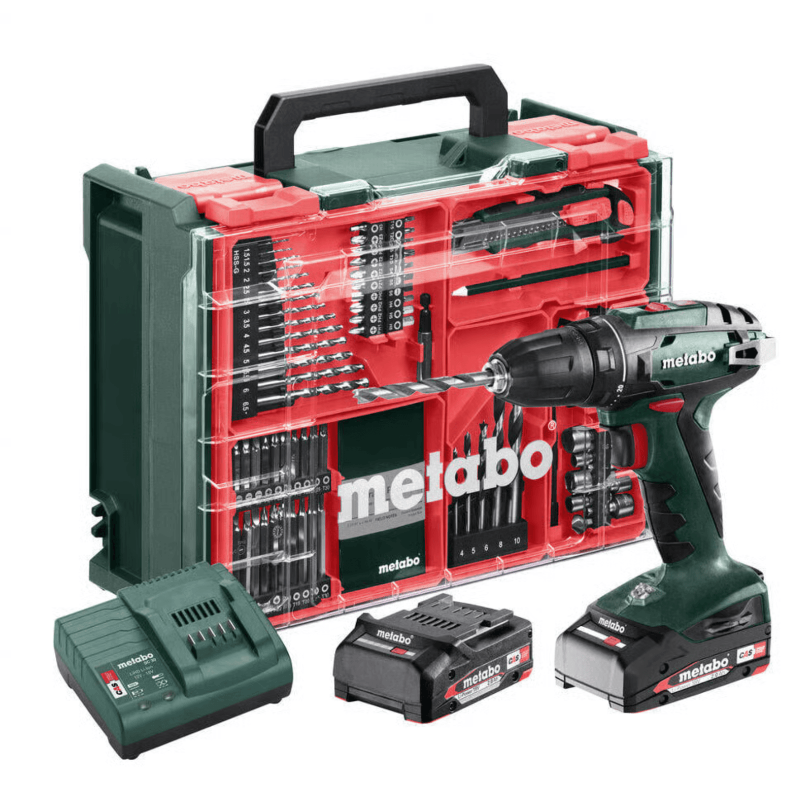 WIETRARKO- WKRĘTARKA METABO BS 18 SET 2 AKUMULATORY LADOWARKA WALIZKA 74cz - obrazek 2