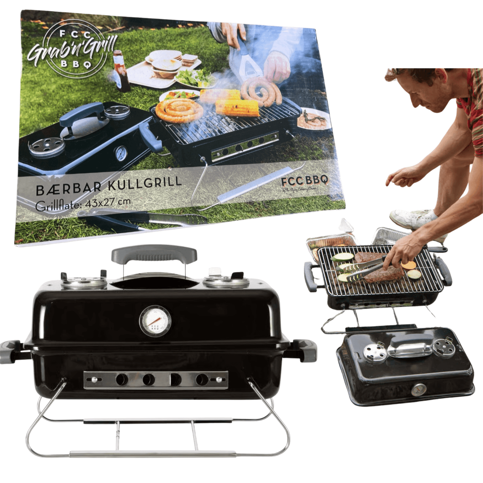 GRILL WĘGLOWY TURYSTYCZNY Z TERMOMETREM ZAMYKANY PRZENOŚNY GO ANYWHERE - obrazek 10